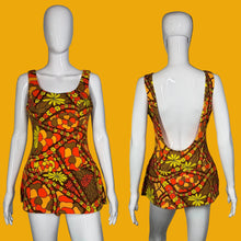 Load image into Gallery viewer, Colorful vintage swimsuit on a mannequin
