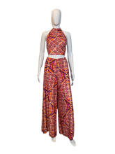 Load image into Gallery viewer, 1970&#39;s Psychedelic Halter/Palazzo Pants Duo Size L
