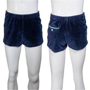 1970's Navy Blue Velour Track Shorts Size S/M