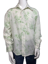 Load image into Gallery viewer, 1970&#39;s White and Green Cotton Novelty Vacation Print Shirt - Size L
