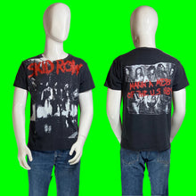 Load image into Gallery viewer, 1980s Skid Row All Over Print Double Sided Band Tee on a mannequin, front and back view.

