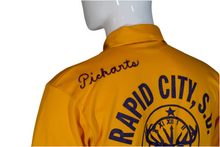 Load image into Gallery viewer, 1970&#39;s Yellow Polyester Pullover Bowling Shirt Size M
