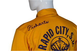1970's Yellow Polyester Pullover Bowling Shirt Size M