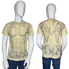 Load image into Gallery viewer, Mannequin wearing a yellow t-shirt with black anatomical design on front and back
