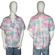Load image into Gallery viewer, 1980&#39;s Pastel Ocean Pacific Button Up Size L
