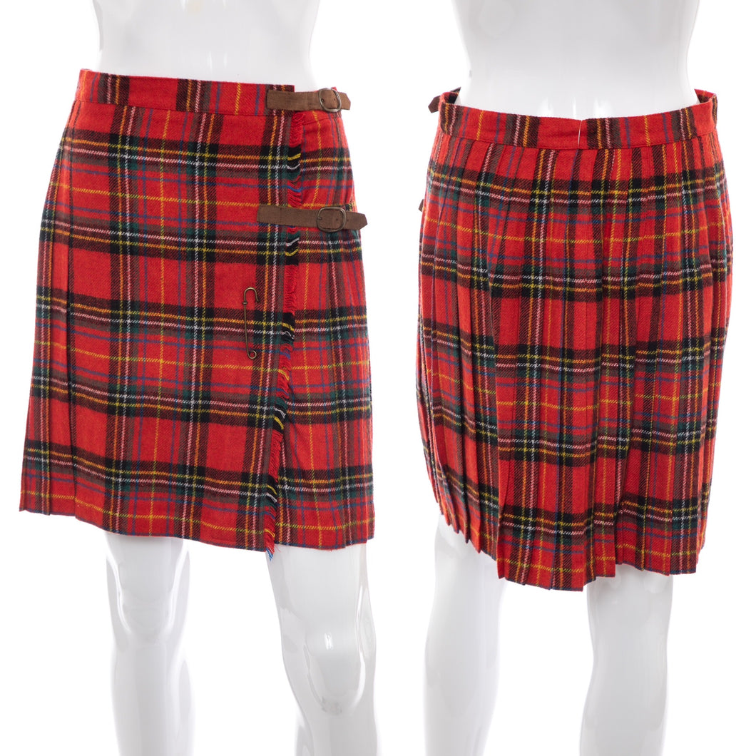 1980's Dry Goods Red Plaid Skirt Size M