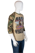Load image into Gallery viewer, 1985 Ratt Camo Raglan Concert Tour Shirt Size S/M
