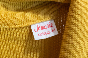 1940's Yellow and Brown Knit Day Dress Size S