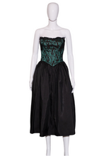 Load image into Gallery viewer, 1980&#39;s Taffeta and Lace Strapless Gunne Sax Party Dress Size XS
