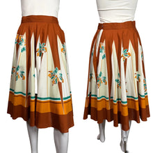 Load image into Gallery viewer, Skirt with a floral pattern on a mannequin against a plain background
