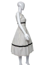 Load image into Gallery viewer, 1960&#39;s White &amp; Black Pinstriped Cotton Party Dress Size S
