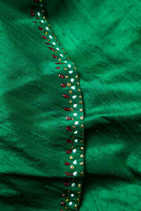 1980's Emerald Green Three Piece Silk Cocktail Set Size S