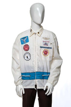 Load image into Gallery viewer, 1960&#39;s White Patch and Pin Zip-Up Jacket Size L
