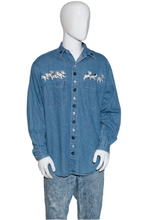 Load image into Gallery viewer, 1990&#39;s Embroidered Disney Dalmatian Denim Button Up - Size L/XL
