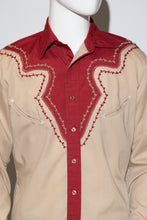 Load image into Gallery viewer, 1980&#39;s Two Tone Embellished Western Shirt - Size S/M

