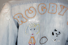 Load image into Gallery viewer, 1970&#39;s Thrashed Custom Embroidered Chambray Shirt  Size S/M
