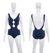 Load image into Gallery viewer, 1970&#39;s Dune Deck Navy Bathing Suit Size S
