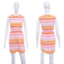 Load image into Gallery viewer, 1970&#39;s Lanz Original Pink and Orange Striped Mini Dress Size S
