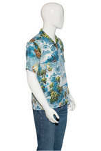 Load image into Gallery viewer, 1980&#39;s Blue and Green Hawaiian Shirt Size M/L
