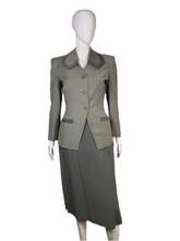 Load image into Gallery viewer, 1940&#39;s Two Tone Gray Switzer&#39;s Skirt Suit Size S
