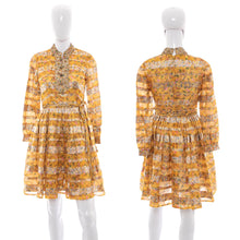 Load image into Gallery viewer, 1960&#39;s Gold and Silver Metallic Chiffon Party Dress Size S
