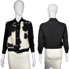 Load image into Gallery viewer, Black and white patterned Shirt on a mannequin with a plain background
