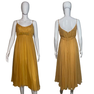 1960's Miss America Creamsicle Chiffon Cocktail Dress Size S