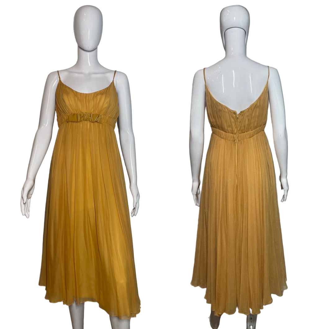 1960's Miss America Creamsicle Chiffon Cocktail Dress Size S