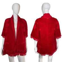 Load image into Gallery viewer, 1970&#39;s Red Terrycloth Towel Robe Size M
