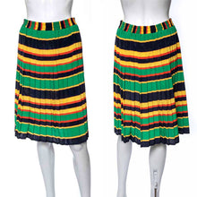 Load image into Gallery viewer, 1980&#39;s Tan Jay Pleated Multicolor Skirt Size M

