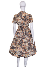 Load image into Gallery viewer, 1950&#39;s Novelty Old West Print Fit and Flare Day Dress Size S
