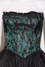 Load image into Gallery viewer, 1980&#39;s Taffeta and Lace Strapless Gunne Sax Party Dress Size XS
