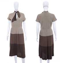 Load image into Gallery viewer, 1940&#39;s Parklane Juniors Tri-tone Color-block Midi Dress Size S
