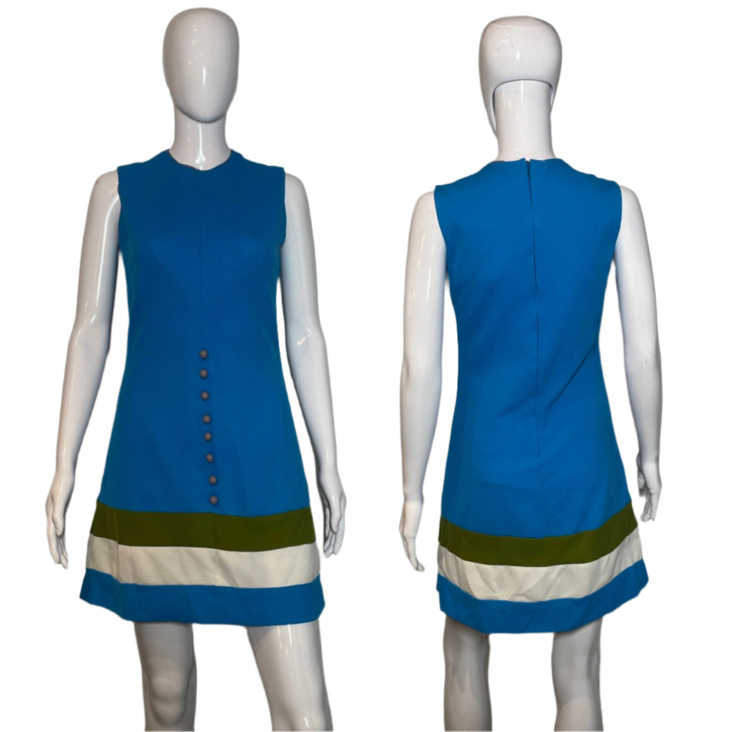 1960's Mod Striped Mini Dress Size S