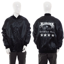 Load image into Gallery viewer, 1980&#39;s Alabama Black Satin and White Graphic Jacket Size XL
