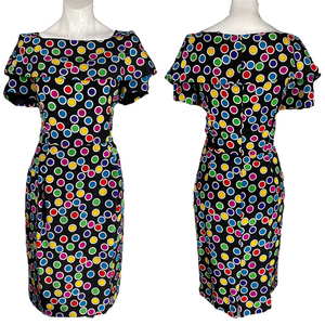 1980's Polka Dot Scaasi Dress Size M