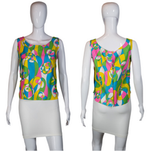 Load image into Gallery viewer, 1960&#39;s Neon Geometric Tank Top Size M
