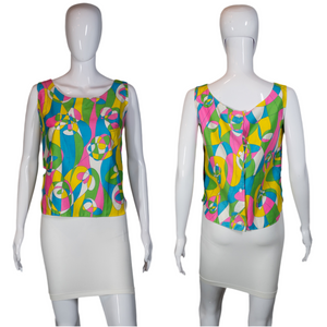 1960's Neon Geometric Tank Top Size M