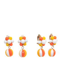 Load image into Gallery viewer, 1960&#39;s Orange and White Mod Clip-On Earrings
