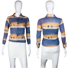 Load image into Gallery viewer, 1970&#39;s Beachcombers Print polyester Shirt Size XS
