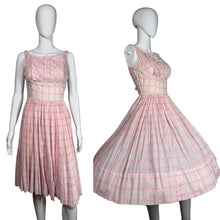 Load image into Gallery viewer, Pink plaid dress on a mannequin against a white background
