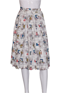 1950's Novelty Stagecoach Print Skirt Size S