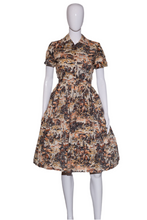 Load image into Gallery viewer, 1950&#39;s Novelty Old West Print Fit and Flare Day Dress Size S
