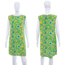 Load image into Gallery viewer, 1960&#39;s Green Floral Print Shift Dress Size XL
