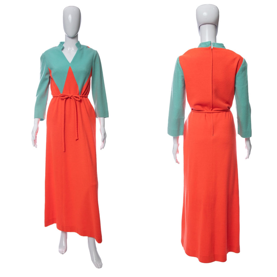 1960's Addie Masters Rare Color Block Dress Size M