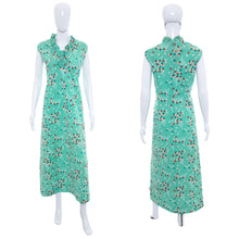 Load image into Gallery viewer, 1960&#39;s Sears Fashions Mint Confetti Print Maxi Dress Size XXL
