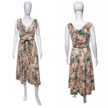 Load image into Gallery viewer, 1950&#39;s Multicolor Forest Print Sleeveless Dress Size M
