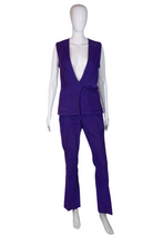 Load image into Gallery viewer, 1970&#39;s Purple Corduroy Western Vest and Pant Set Size M
