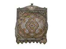 Load image into Gallery viewer, 1920&#39;s Enameled Whiting &amp; Davis Metal Mesh Purse
