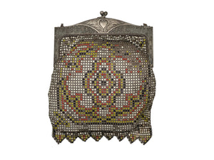 1920's Enameled Whiting & Davis Metal Mesh Purse